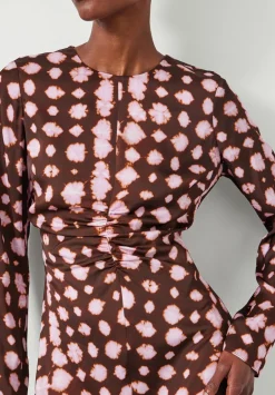 hush Dresses|Myrah Satin Midi Dress Geo Tie Dye