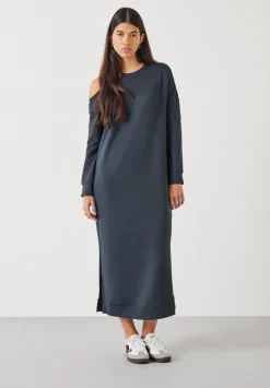 hush Dresses|Neena Cut Out Midi Dress Anthracite