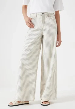 hush Jeans|Nessa Wide Leg Jeans Ecru Black Stripe