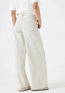 hush Jeans|Nessa Wide Leg Jeans Ecru Black Stripe