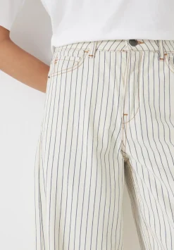 hush Jeans|Nessa Wide Leg Jeans Ecru Black Stripe
