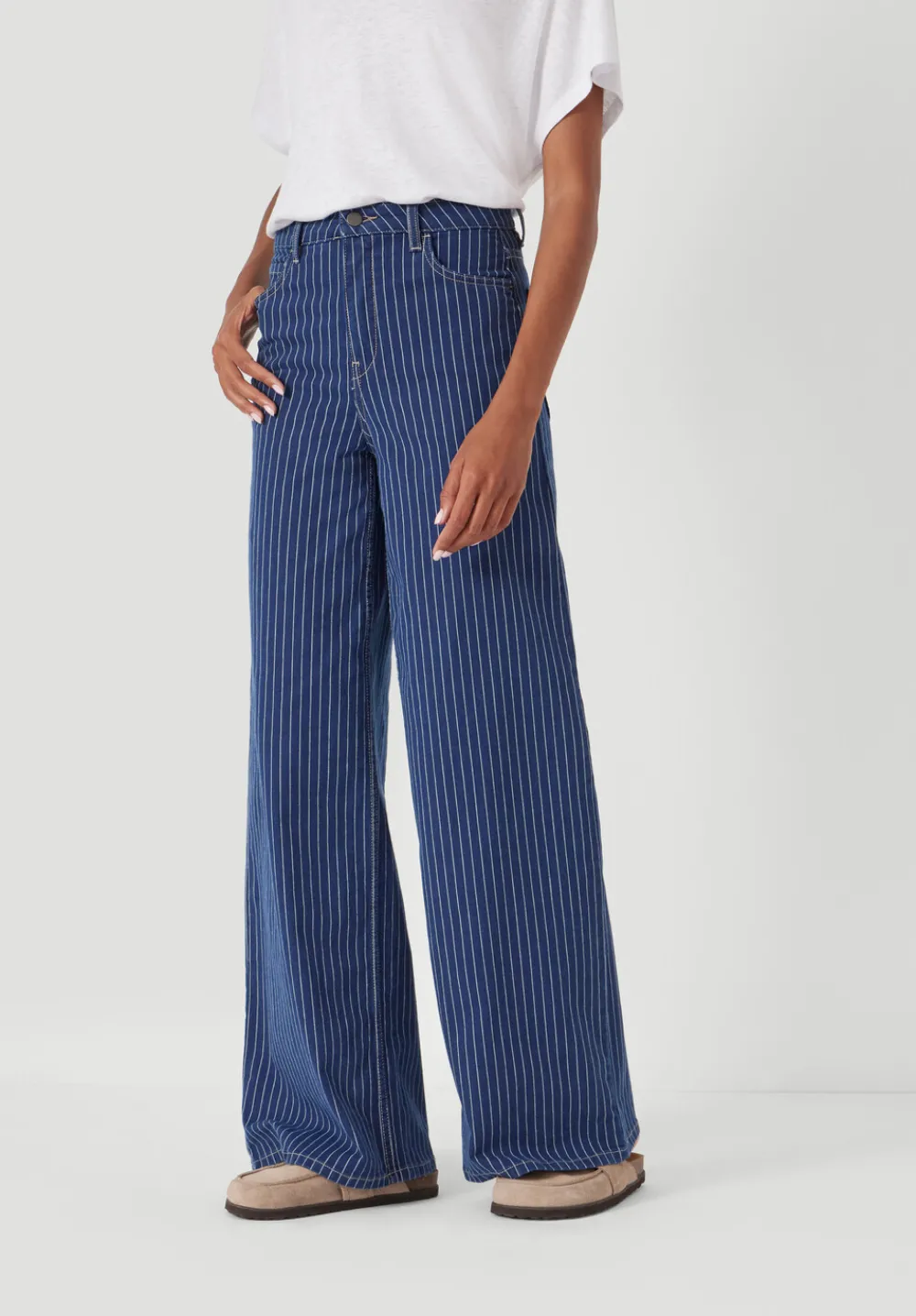 hush Jeans|Nessa Wide Leg Jeans Blue Stripe