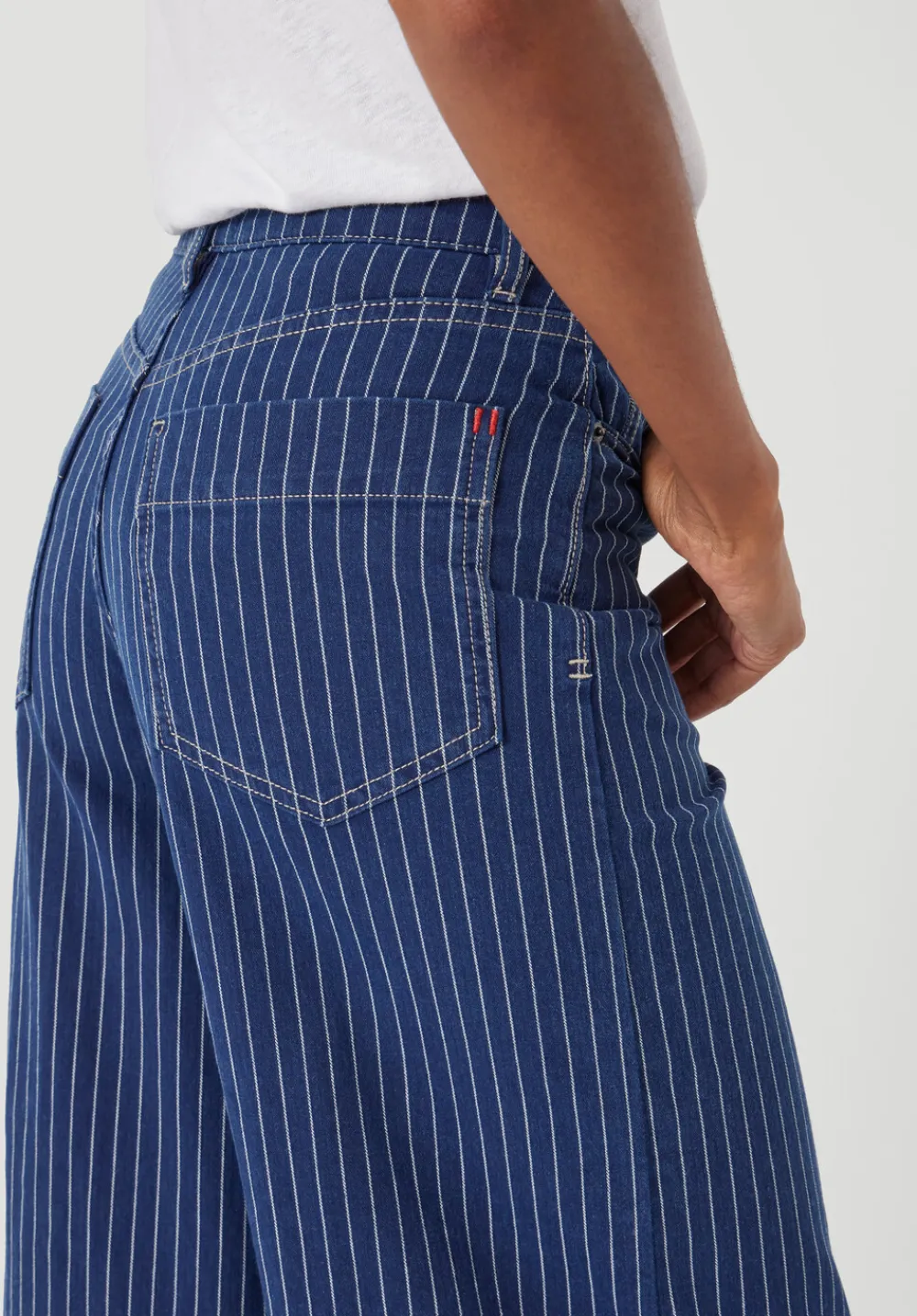 hush Jeans|Nessa Wide Leg Jeans Blue Stripe