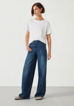 hush Jeans|Nessa Wide Leg Jeans Dark Blue Wash