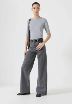 hush Jeans|Nessa Wide Leg Jeans washed grey denim