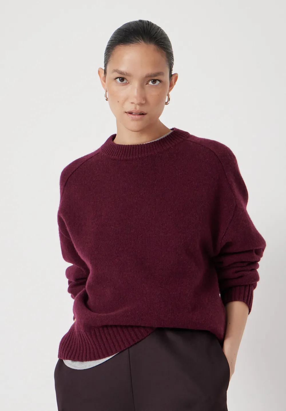 hush Jumpers & Cardigans|Nina Merino Wool Jumper Burgundy Purple