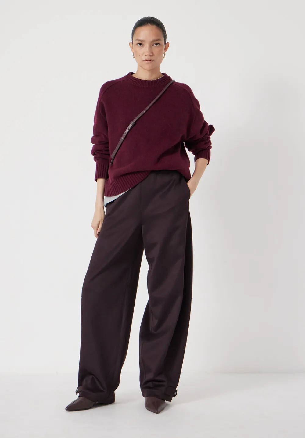 hush Jumpers & Cardigans|Nina Merino Wool Jumper Burgundy Purple