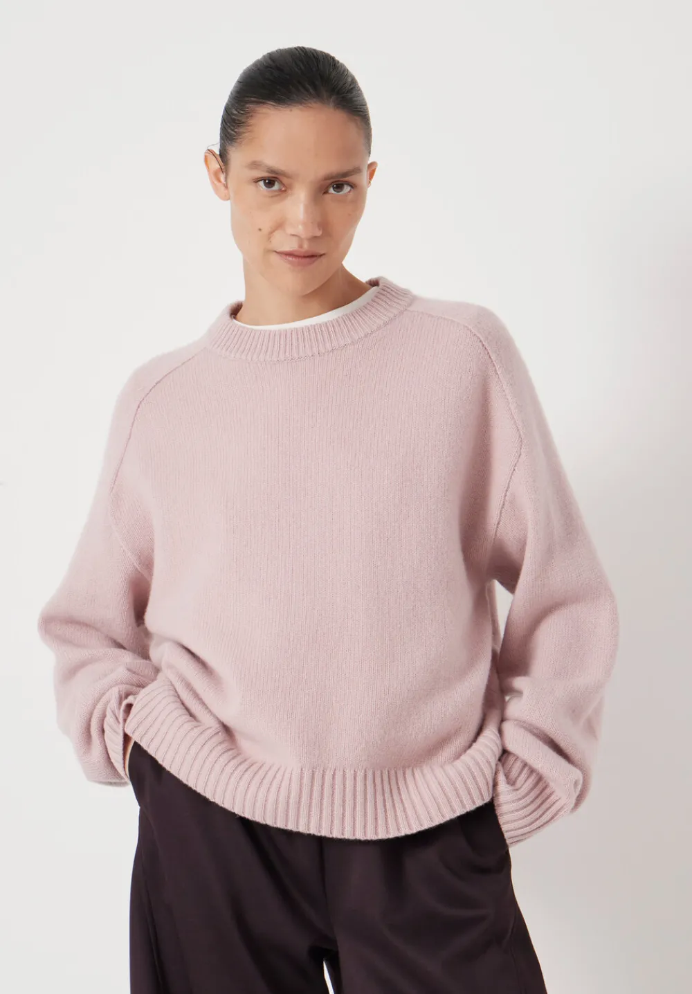 hush Jumpers & Cardigans|Nina Merino Wool Jumper Blush Pink