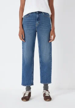 hush Jeans|Nina Straight Crop Jeans Mid Authentic Blue