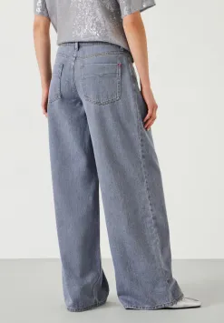 hush Jeans|Nova Pintuck Wide Leg Jeans Blue Grey