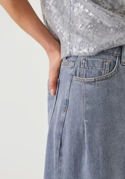 hush Jeans|Nova Pintuck Wide Leg Jeans Blue Grey