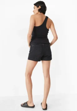 hush Tops & T-Shirts|Nula One Shoulder Vest Black