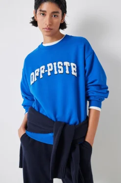 hush Sweatshirts & Hoodies|Off-Piste Towelling Graphic Sweatshirt Bright Blue