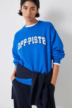hush Sweatshirts & Hoodies|Off-Piste Towelling Graphic Sweatshirt Bright Blue