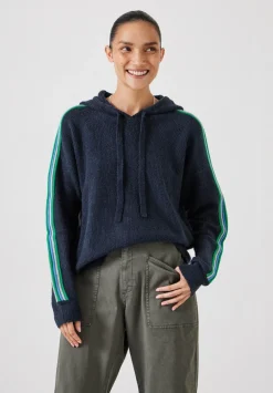 hush Sweatshirts & Hoodies|Jumpers & Cardigans|Olivia Ottoman Stripe Hoodie Navy