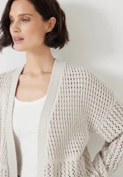 hush Jumpers & Cardigans|Open Stitch Edge to Edge Cardigan Off White