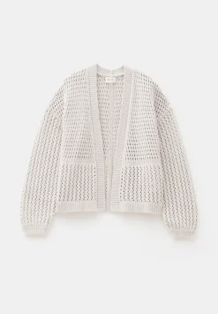 hush Jumpers & Cardigans|Open Stitch Edge to Edge Cardigan Off White