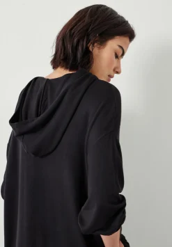 hush Sweatshirts & Hoodies|Orla Lightweight Oversized Longline Hoodie Black
