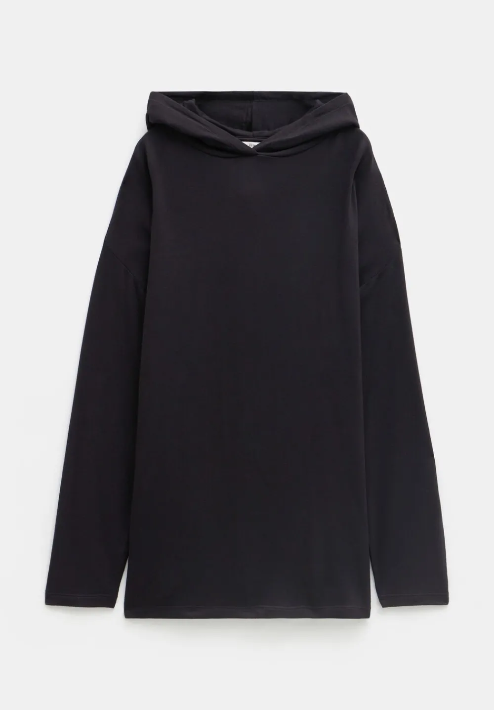 hush Sweatshirts & Hoodies|Orla Lightweight Oversized Longline Hoodie Black