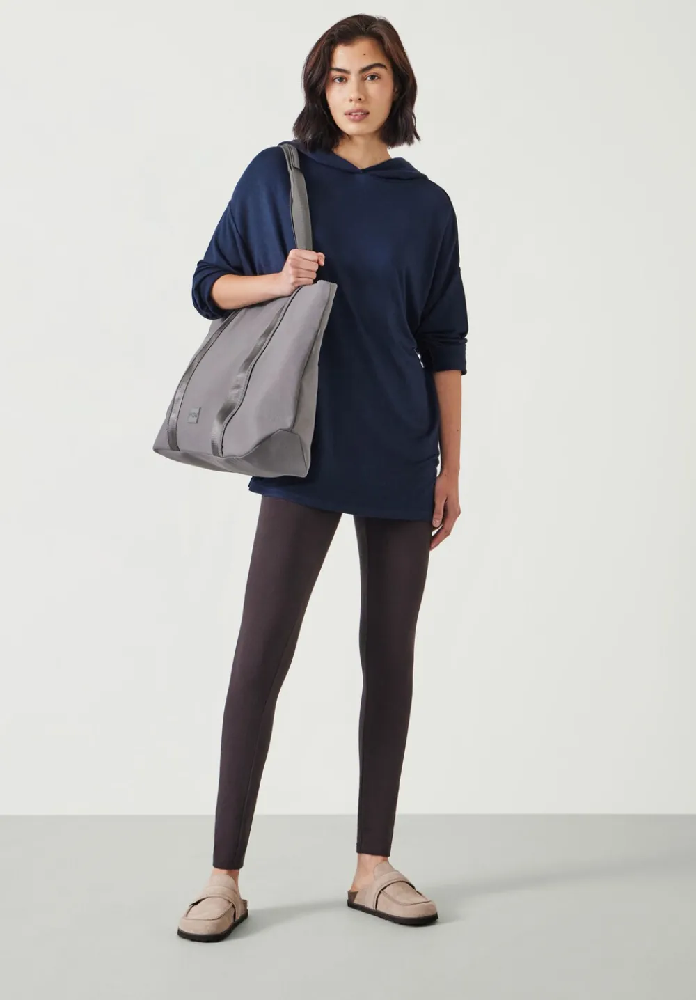 hush Sweatshirts & Hoodies|Orla Lightweight Oversized Longline Hoodie Midnight Navy