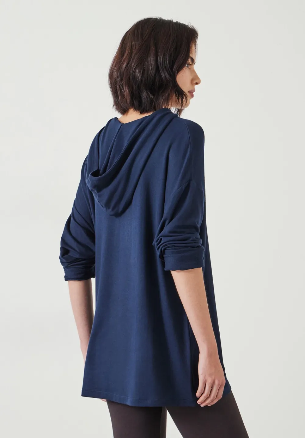 hush Sweatshirts & Hoodies|Orla Lightweight Oversized Longline Hoodie Midnight Navy