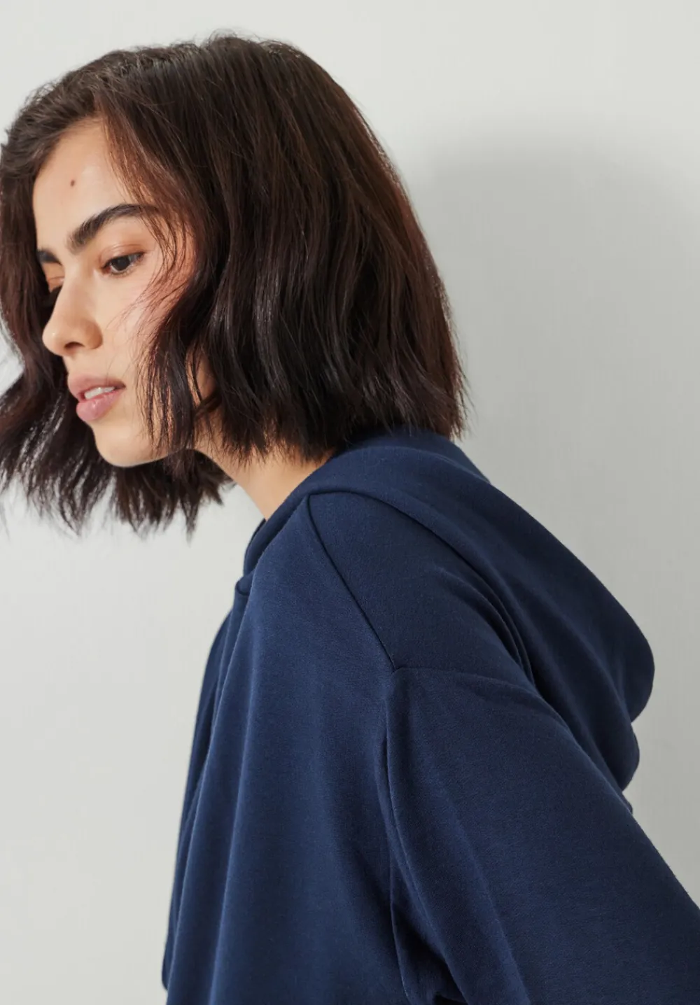 hush Sweatshirts & Hoodies|Orla Lightweight Oversized Longline Hoodie Midnight Navy