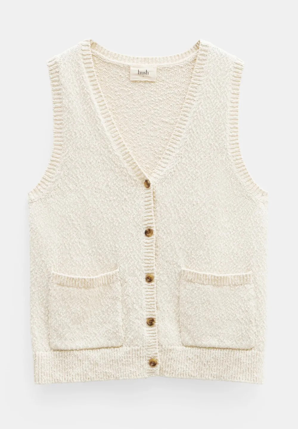 hush Tops & T-Shirts|Jumpers & Cardigans|Ottiline Knitted Waistcoat Soft White