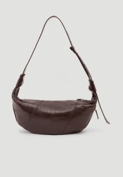 hush Bags|Oversized Leather Crescent Bag Chocolate brown