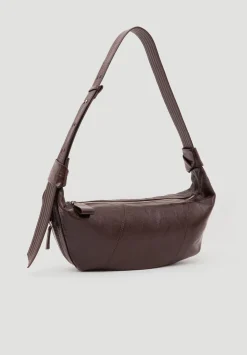 hush Bags|Oversized Leather Crescent Bag Chocolate brown