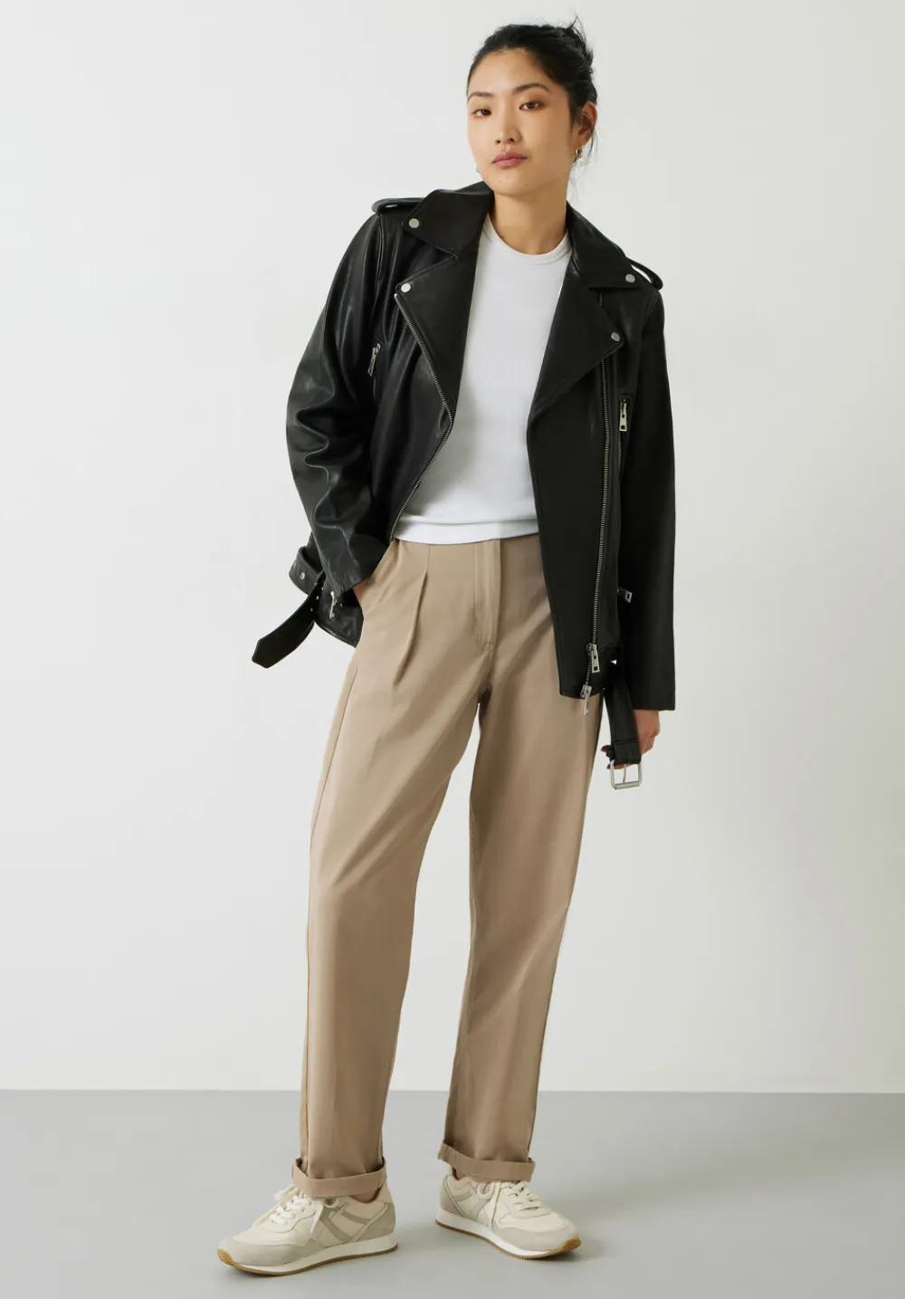 hush Jackets & Coats|Oversized Leather Jacket Black