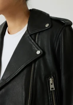 hush Jackets & Coats|Oversized Leather Jacket Black