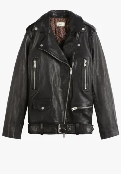 hush Jackets & Coats|Oversized Leather Jacket Black
