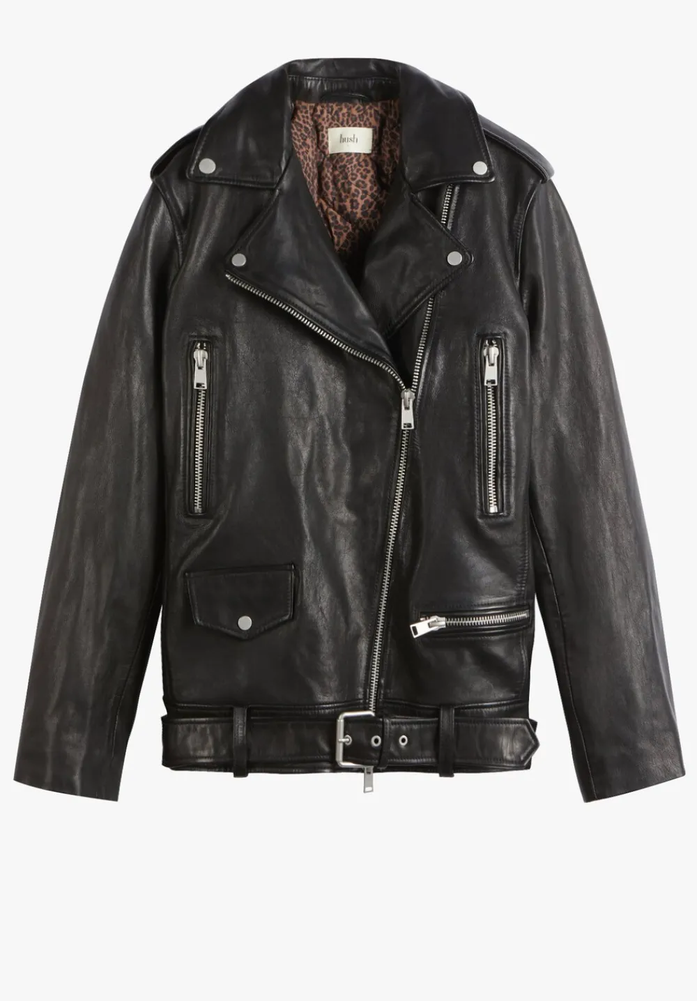 hush Jackets & Coats|Oversized Leather Jacket Black