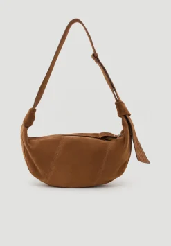 hush Bags|Oversized Suede Crescent Bag Tan suede