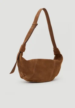 hush Bags|Oversized Suede Crescent Bag Tan suede