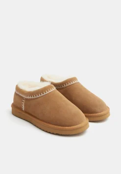 hush Slippers|Flats|Padded Collar Sheepskin Snug Slippers Chestnut