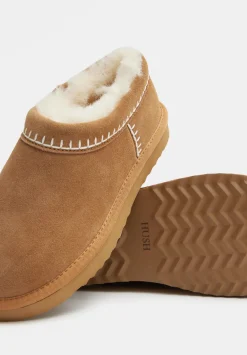hush Slippers|Flats|Padded Collar Sheepskin Snug Slippers Chestnut
