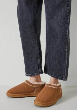 hush Slippers|Flats|Padded Collar Sheepskin Snug Slippers Chestnut