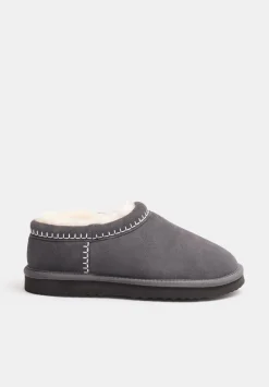 hush Slippers|Flats|Padded Collar Sheepskin Snug Slippers Grey
