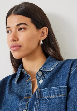 hush Jewellery|Parker Teardrop Hoop Earrings Silver - Jewellery