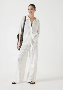 hush Tops & T-Shirts|Jumpers & Cardigans|Patchwork Stitch Knitted Top Soft White