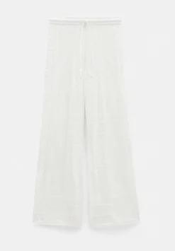hush Trousers|Patchwork Stitch Knitted Trouser Soft White
