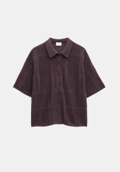 hush Tops & T-Shirts|Jumpers & Cardigans|Patchwork Stitch Knitted Top Chocolate Torte