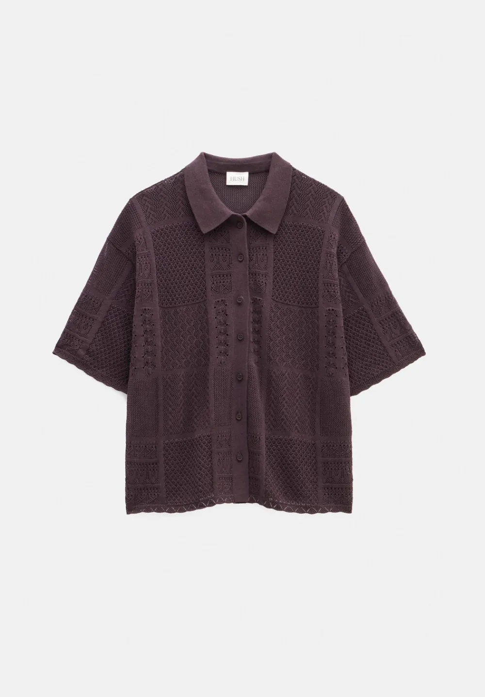 hush Tops & T-Shirts|Jumpers & Cardigans|Patchwork Stitch Knitted Top Chocolate Torte