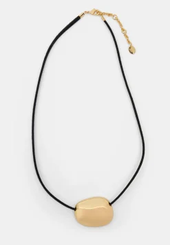 hush Jewellery|Pebble Pendant Cord Necklace Gold