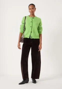 hush Jumpers & Cardigans|Perrin Crew Neck Alpaca Wool Cardigan Lime Green