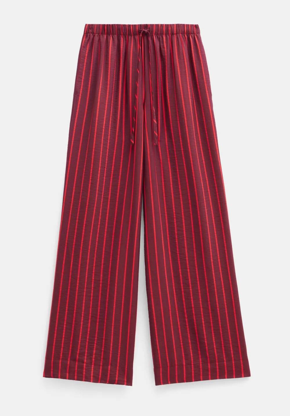 hush Jeans|Trousers|Petunia Air Flow Wide Leg Trousers Maroon & Red Stripe