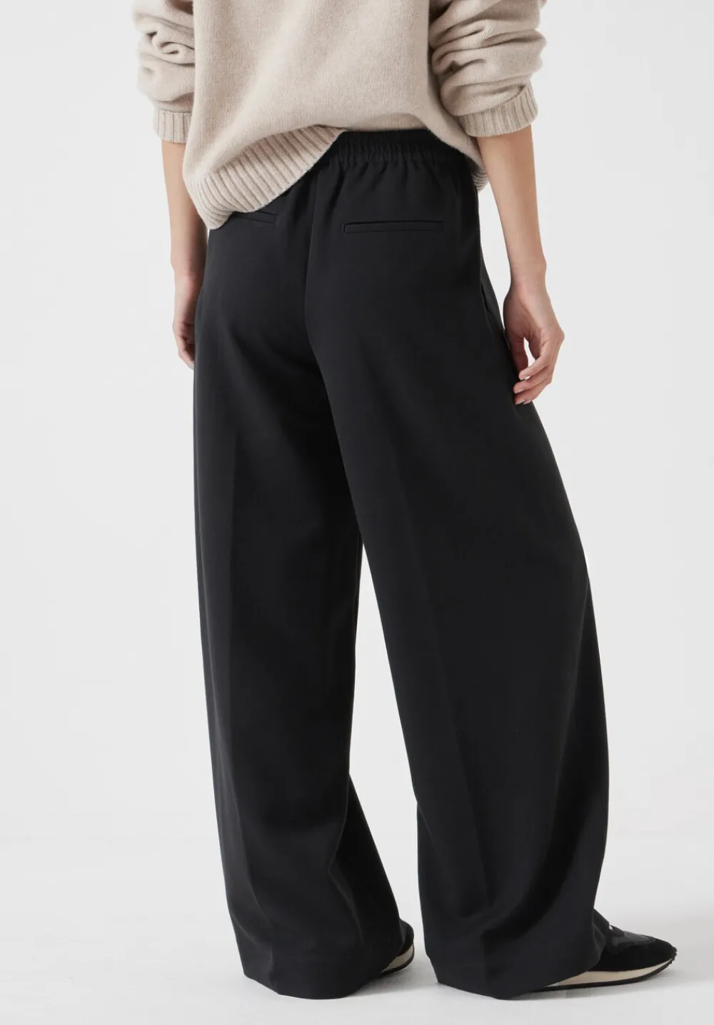 hush Trousers|Petunia Pintuck Wide Leg Trousers Black
