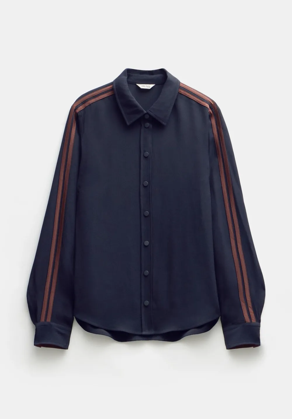 hush Shirts & Blouses|Petunia Side Stripe Shirt Navy