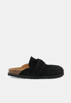 hush Flats|Pia Padded Suede Mules Black